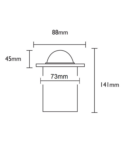 MR16 Recessed Inground Up Lights (Small Faceplate with Eyelid) IP67 (Cut out: Ø73mm)