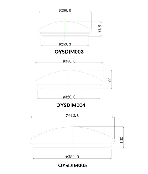 LED Dimmable Tri-CCT Oyster Lights