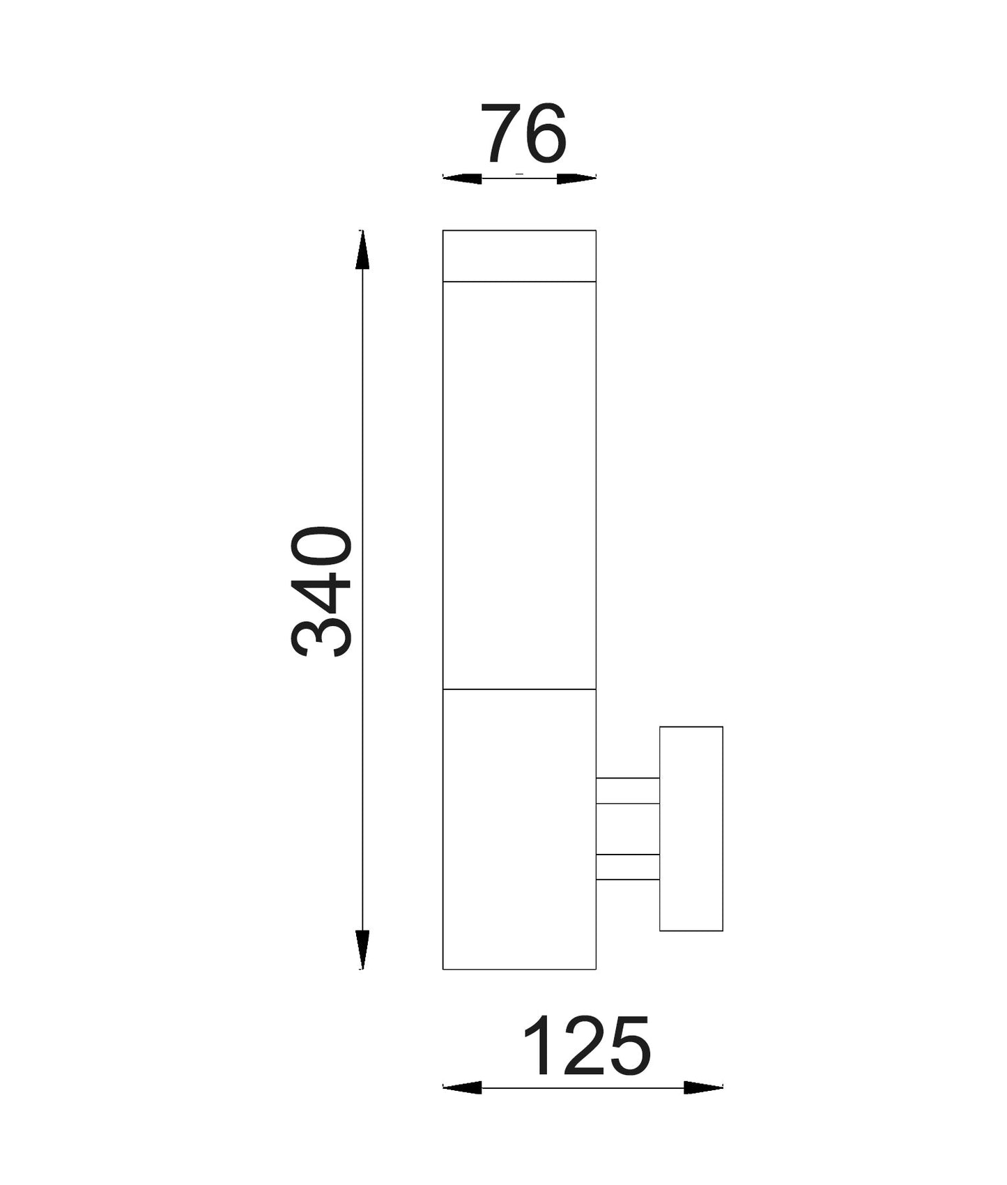TORRE: Exterior E27 Surface Mounted Wall Light IP44