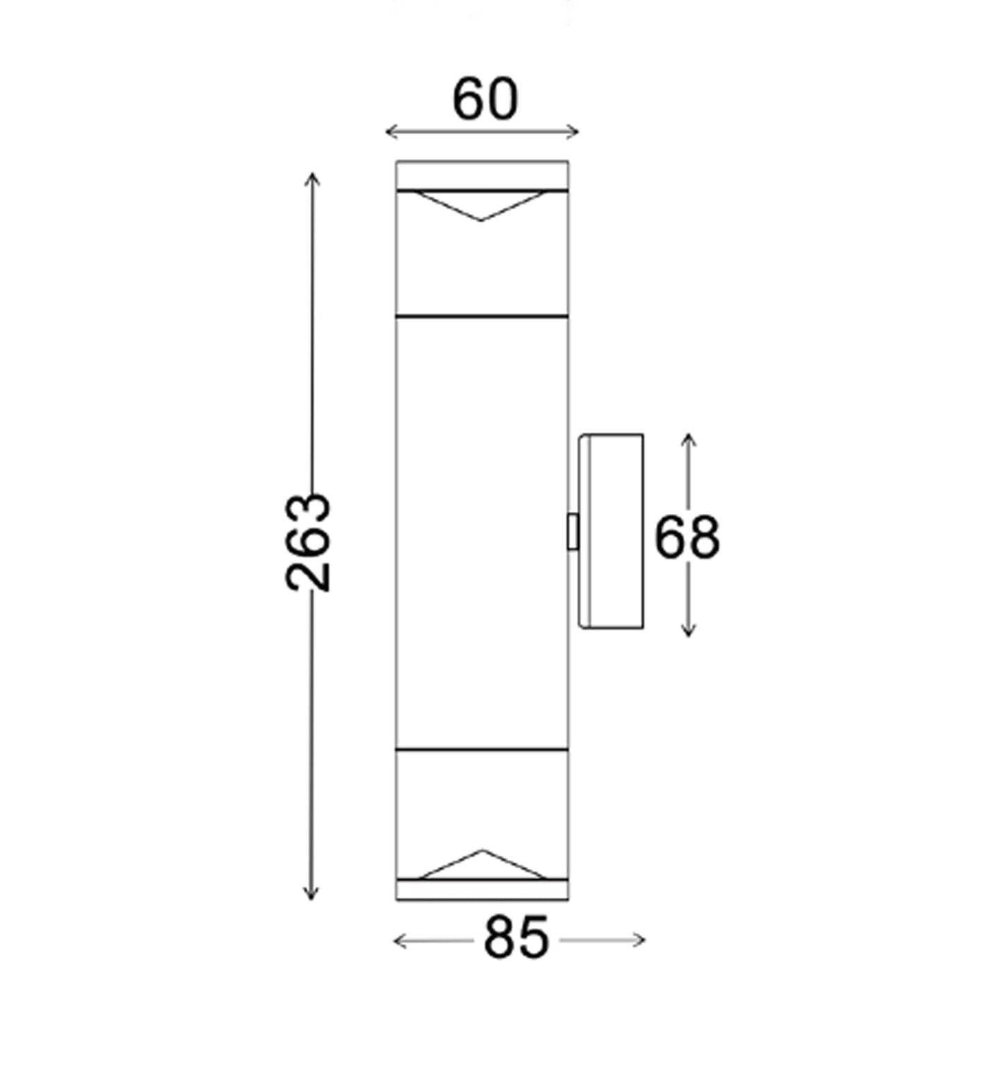 PHARE: MR16 Exterior Wall Pillar Light (Aluminium Titanium) IP65