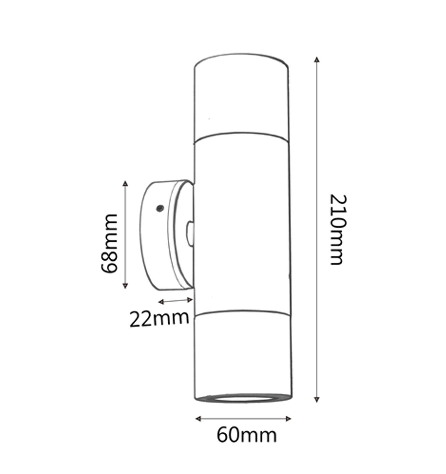 GU10 Exterior Wall Pillar Spot Lights (Black Aluminium) IP65