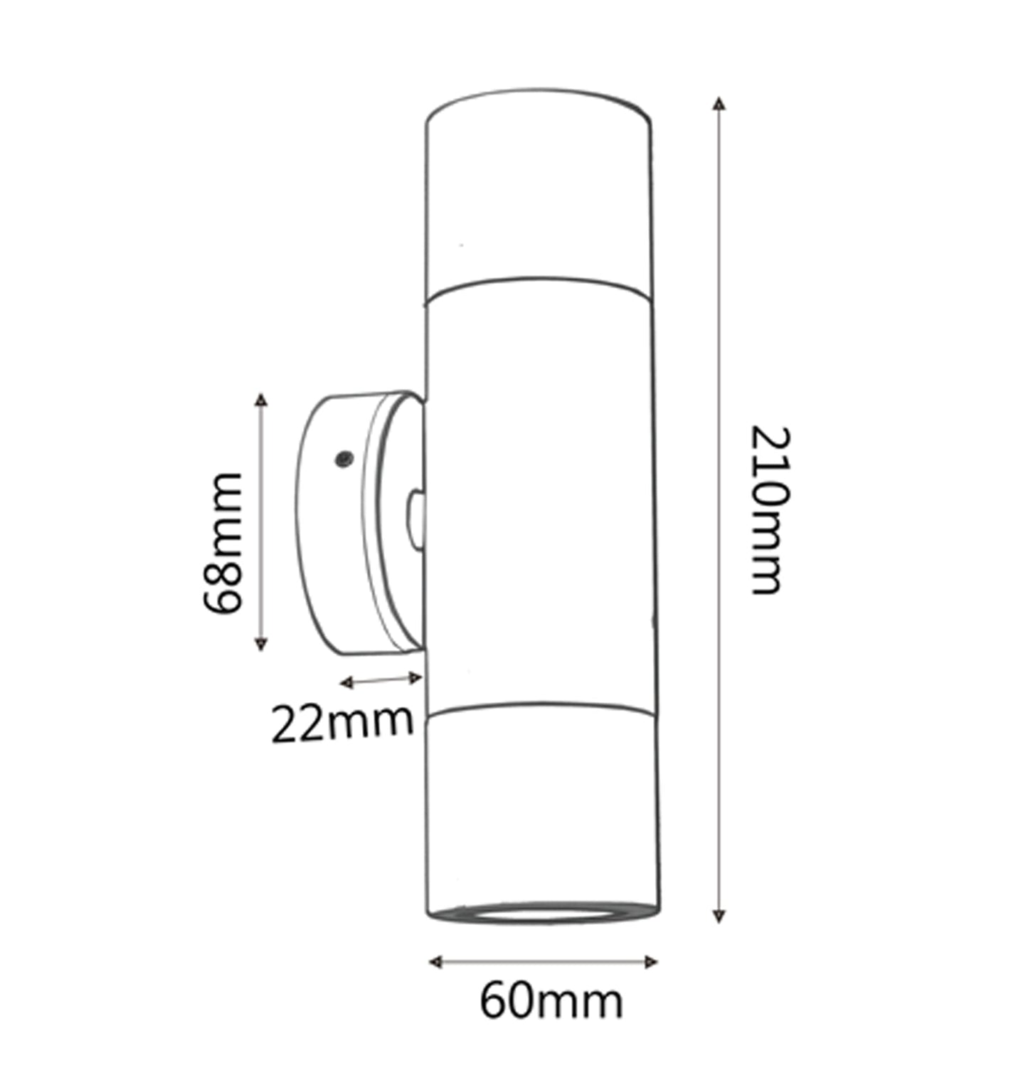 GU10 Exterior Wall Pillar Spot Lights (Anodized Aluminium) IP65