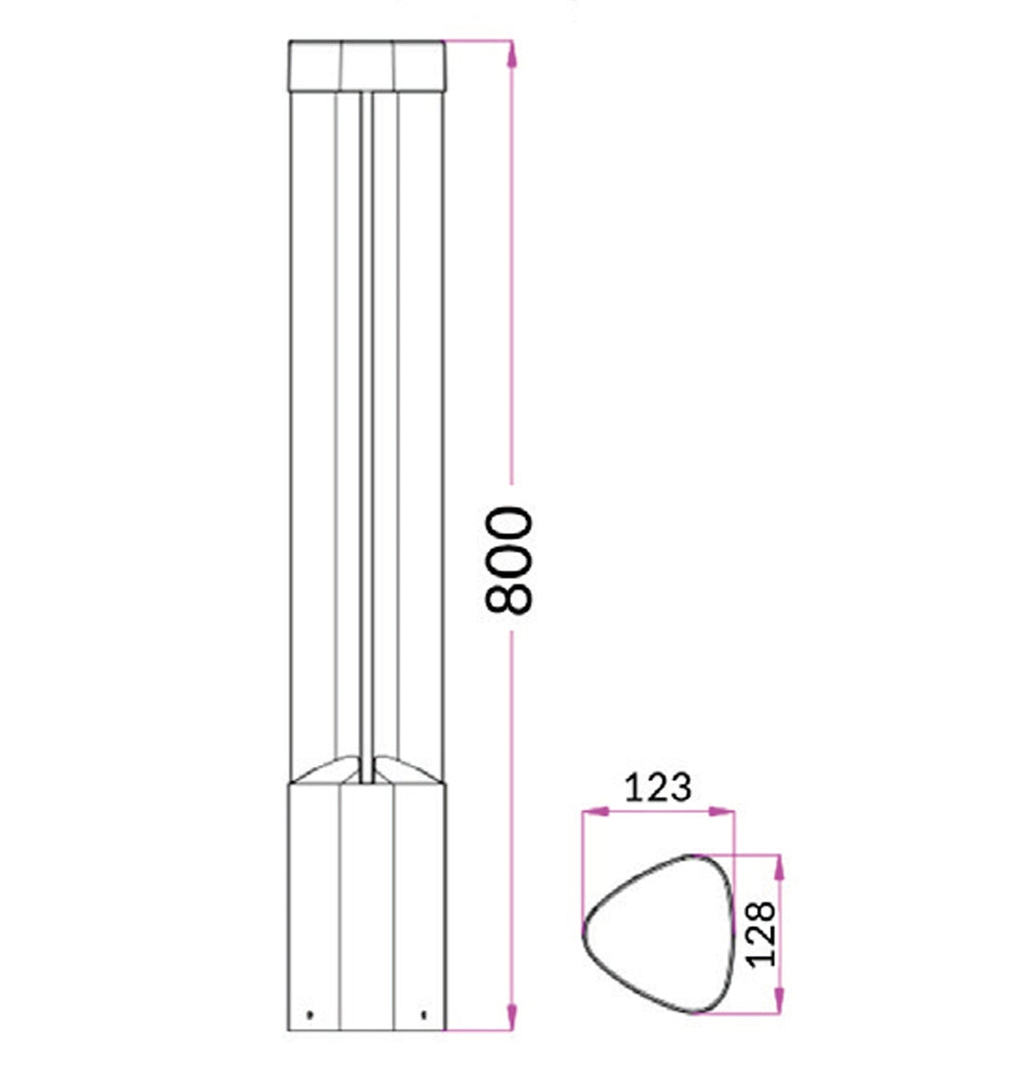LED Surface Mounted Grey Bollard Lights IP54