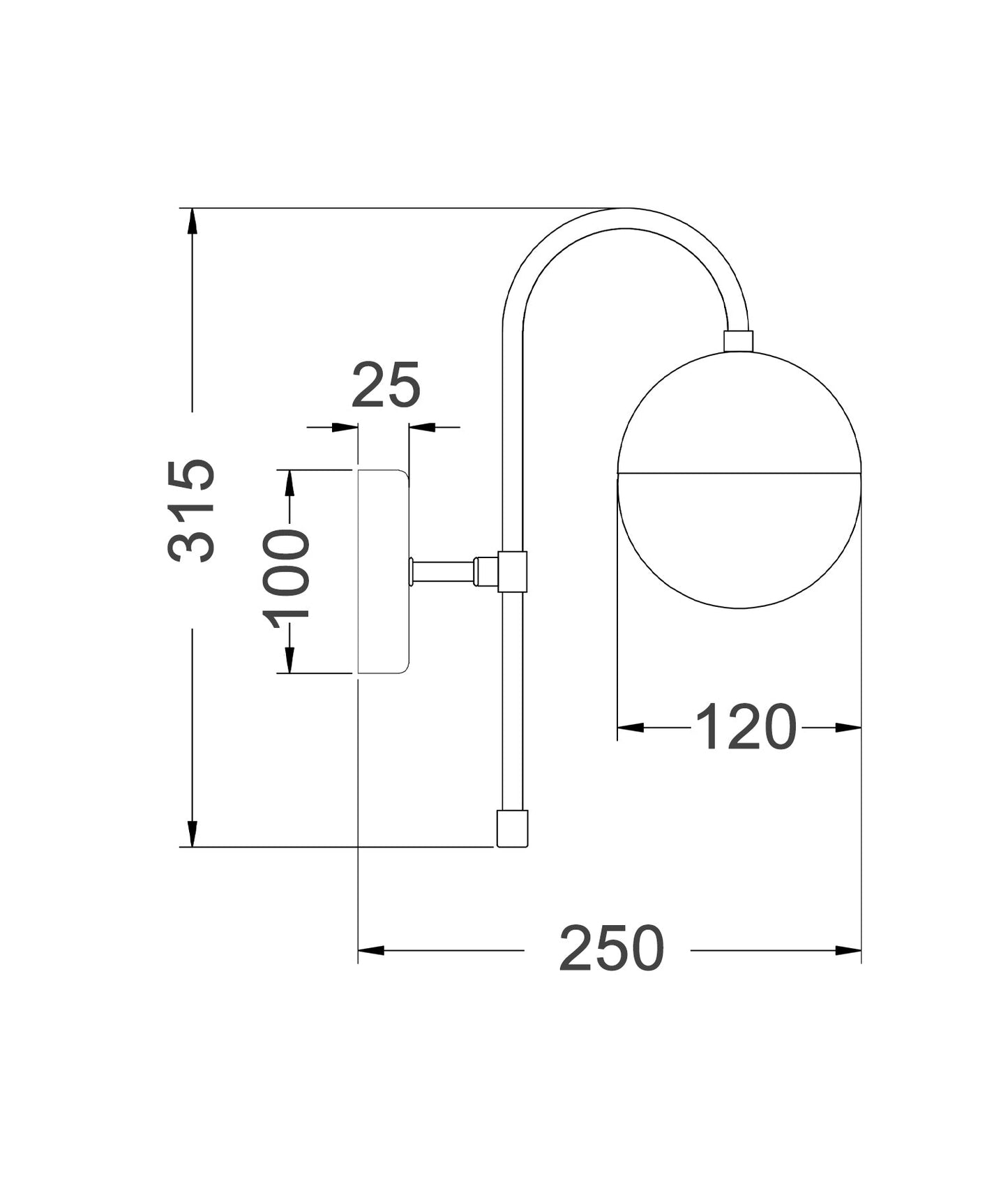 ARO: Interior Round Opal Glass with Satin Gold Bracket Wall Light