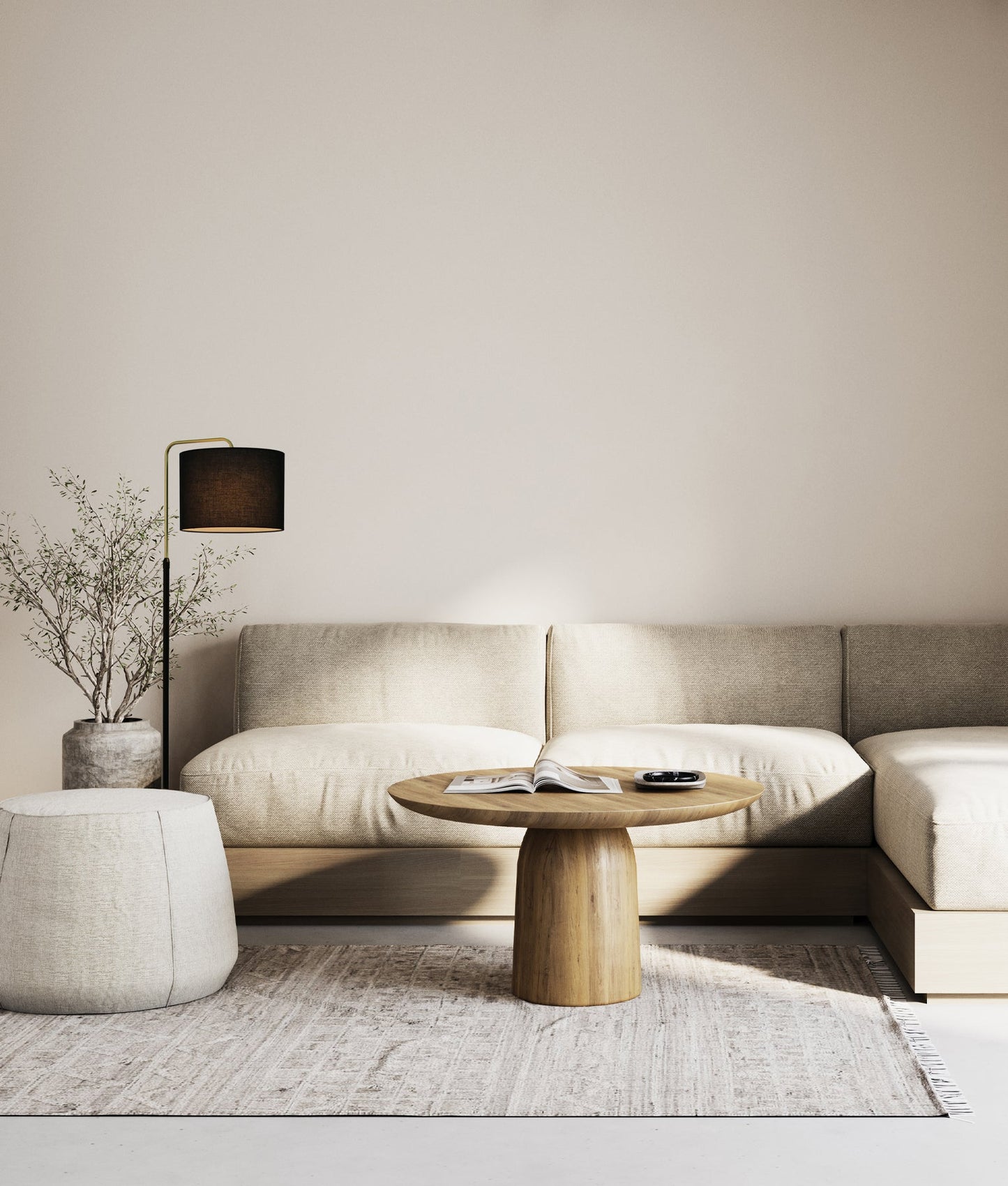 ARRIBA: Drum Shade with Marble Base Height Adjustable Floor Lamps
