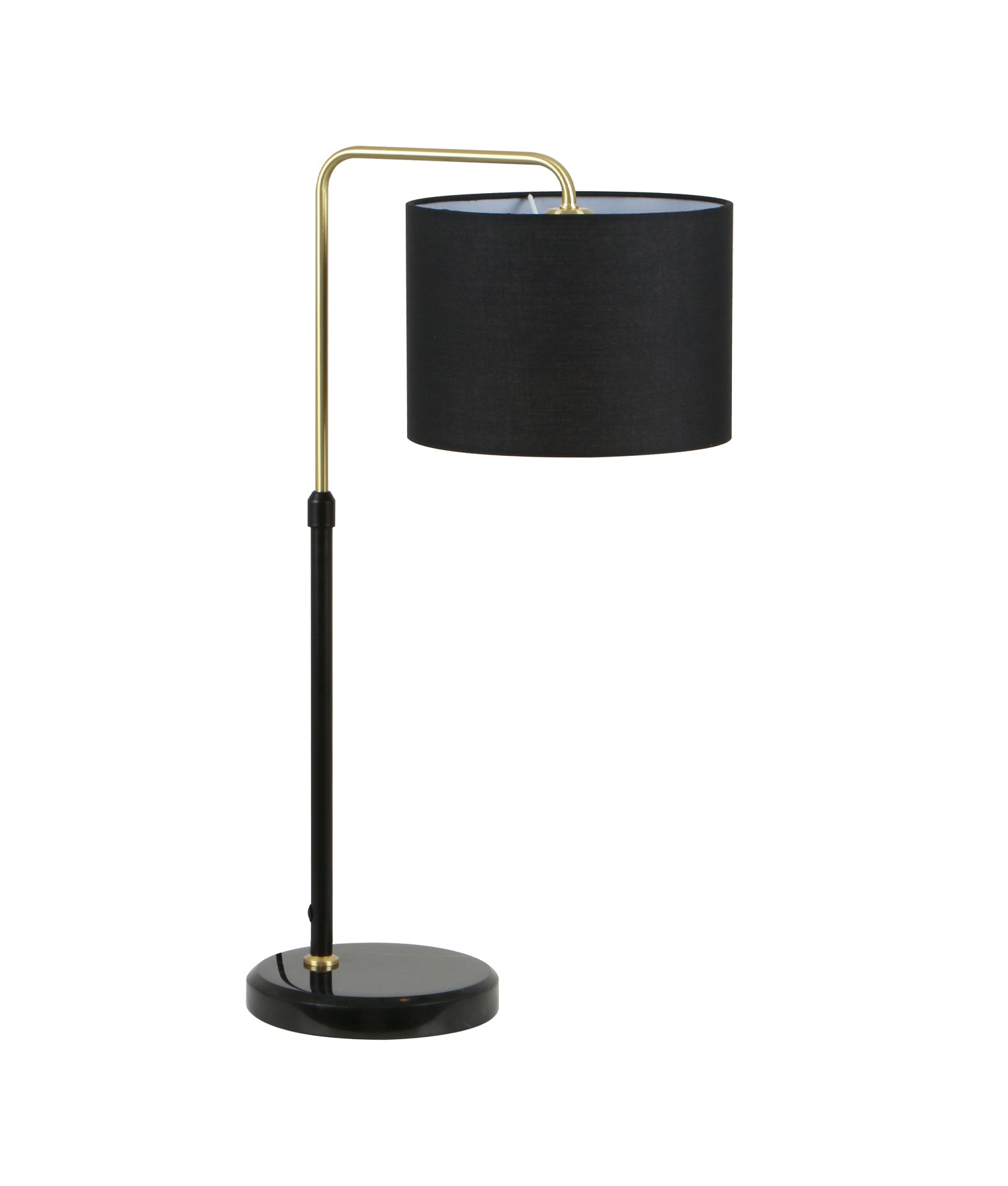 ARRIBA: Drum Shade with Marble Base Height Adjustable Table Lamps