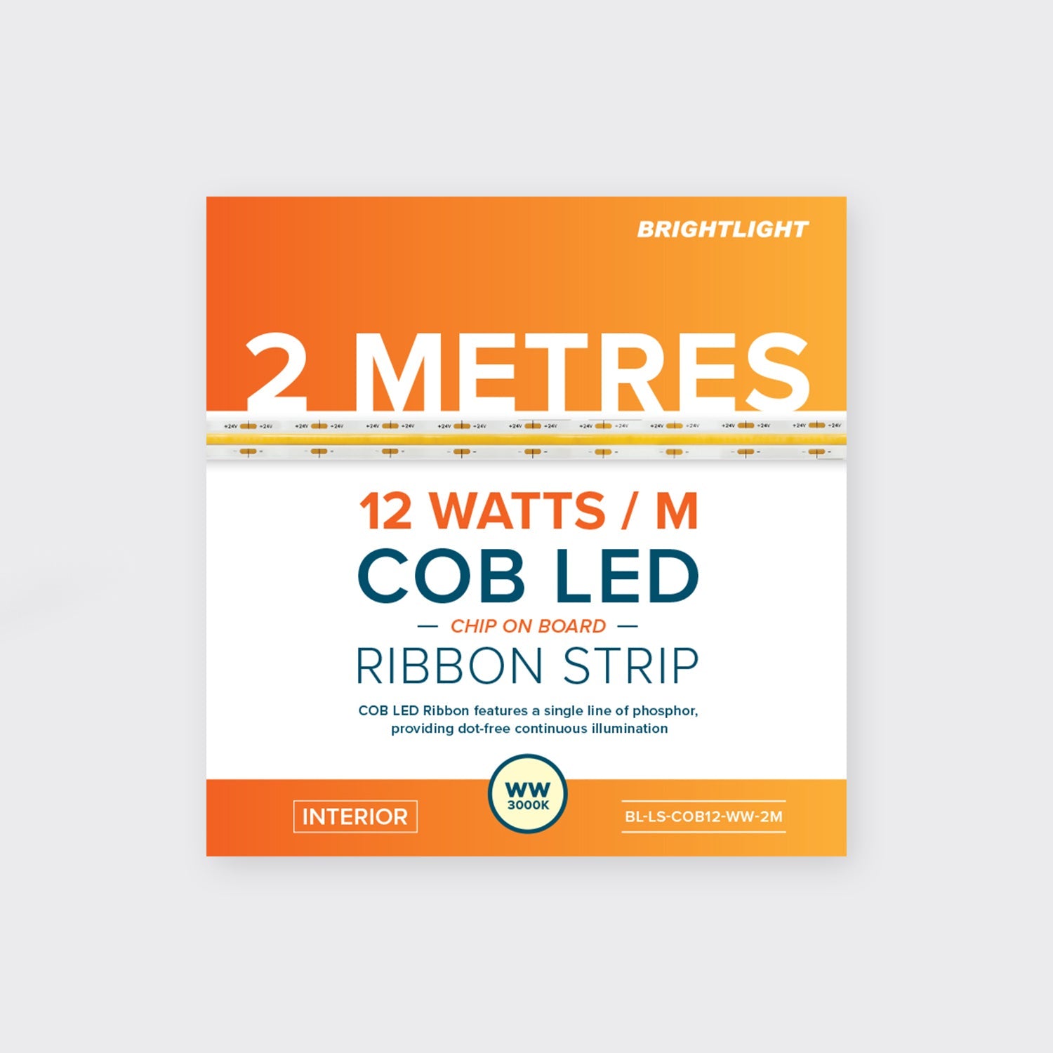 12W/m COB | IP20 | 2 METRE PACK