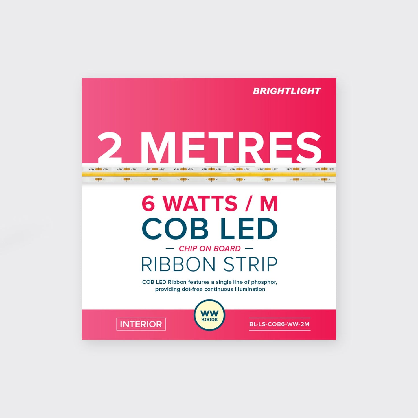 6W/m COB | IP20 | 2 METRE PACK