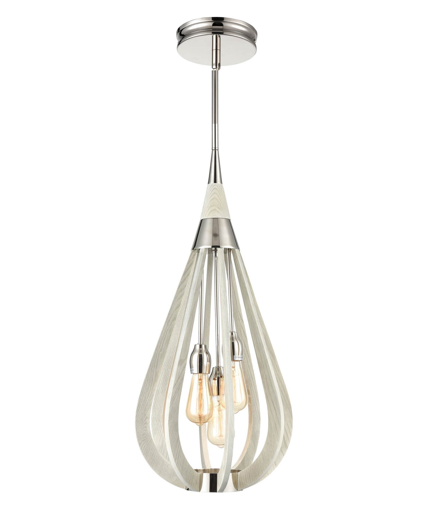 BONITO: Rustic Medium Taupe / Winter Moss Wood Tear Drop Pendant Light