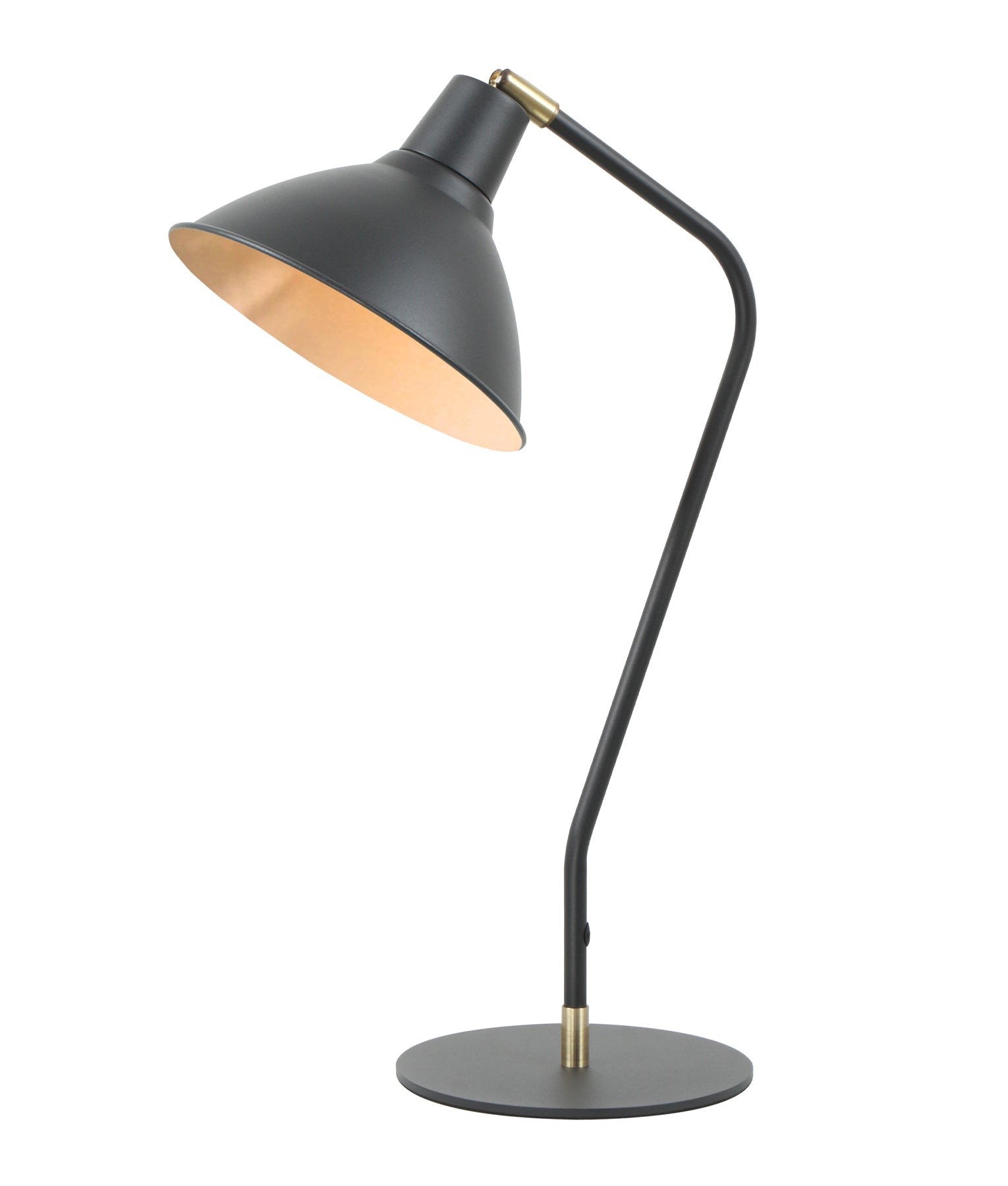 COLLO:  Cone Shade with Antique Brass Highlight Table Lamps