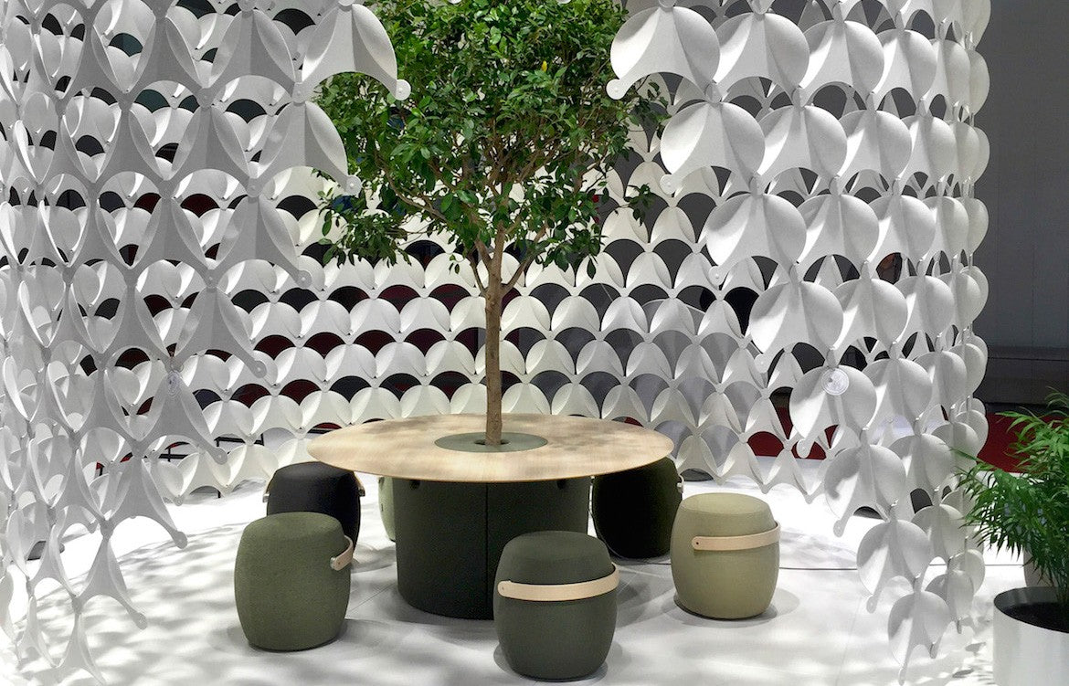 Membrane acoustic room divider by David Trubridge for Offecct