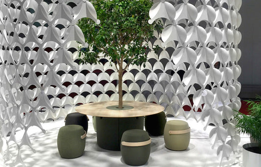 Membrane acoustic room divider by David Trubridge for Offecct