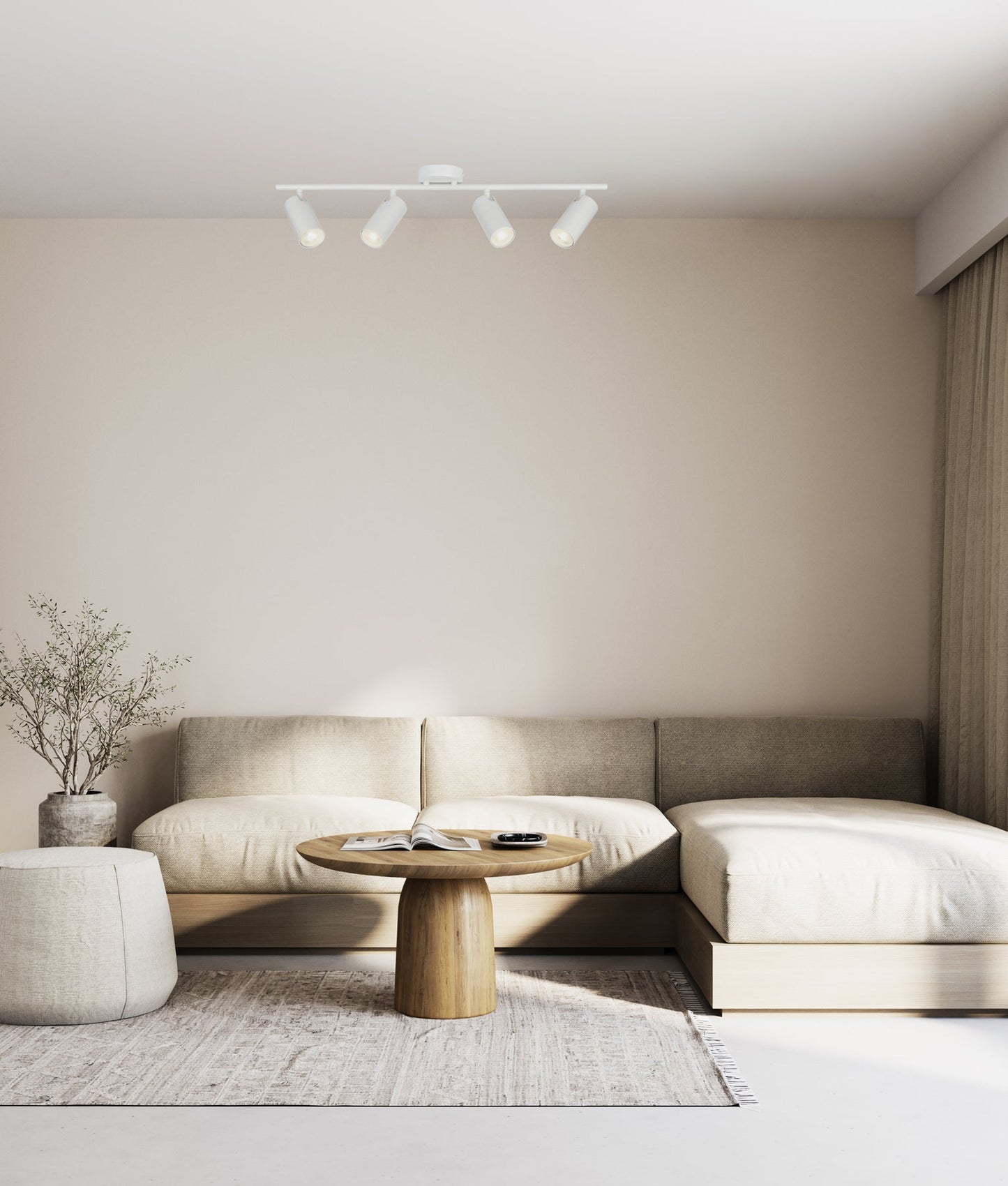 LENGAN: Interior Four Heads Adjustable Round Base Spot Lights