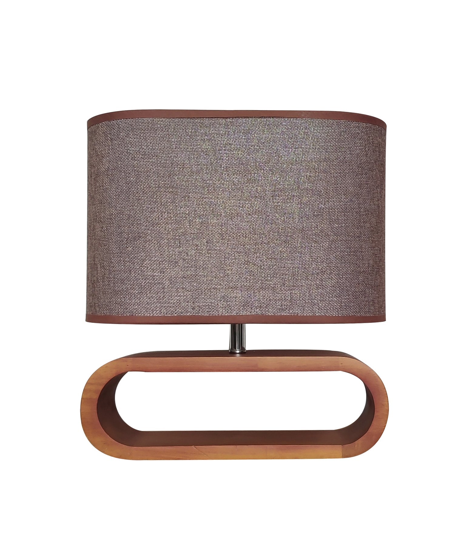 LOTUS: Blonde / Dark Wood Cloth Shade Table Lamps