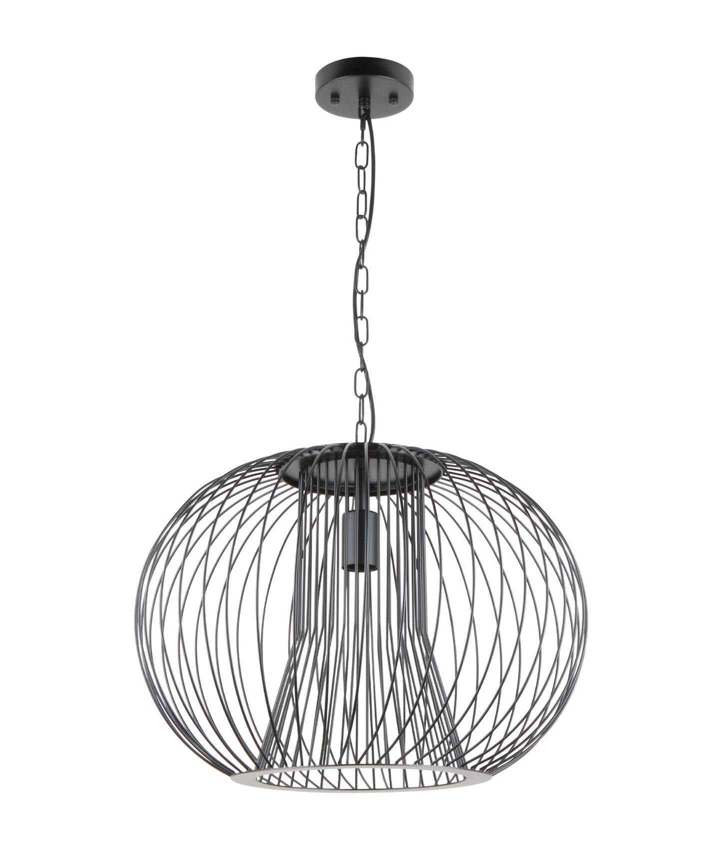 PARRILLA: Interior Round Cage Iron Pendant Lights