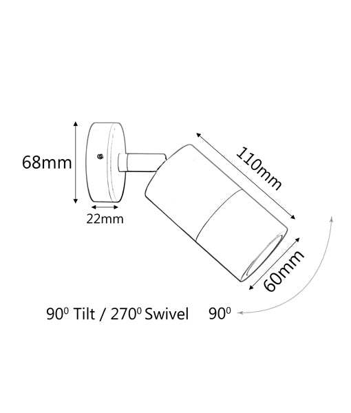 MR16 Exterior Wall Pillar Spot Lights (Anodized Aluminium) IP65