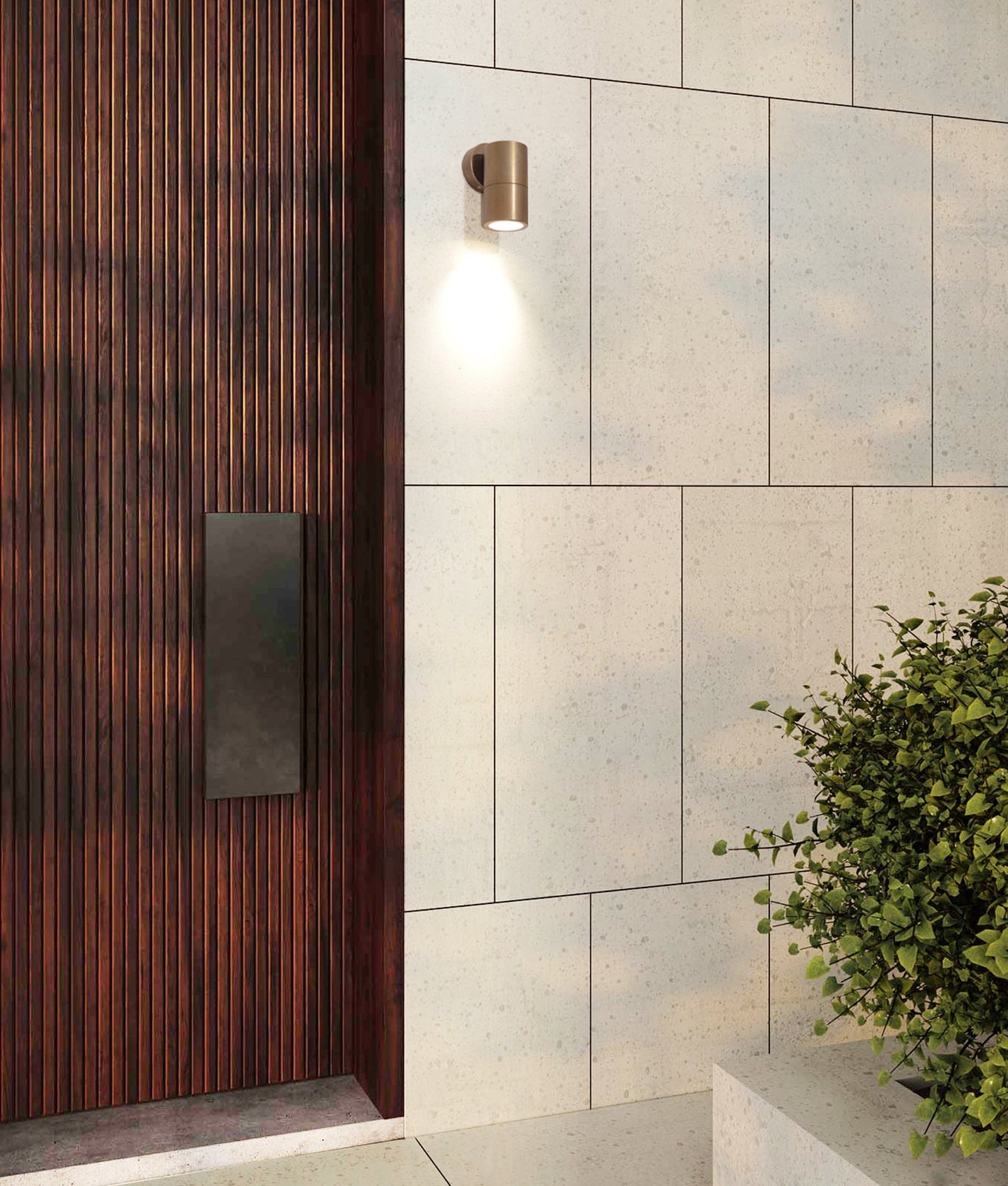 GU10 Exterior Wall Pillar Spot Lights (Aged Brass) IP65