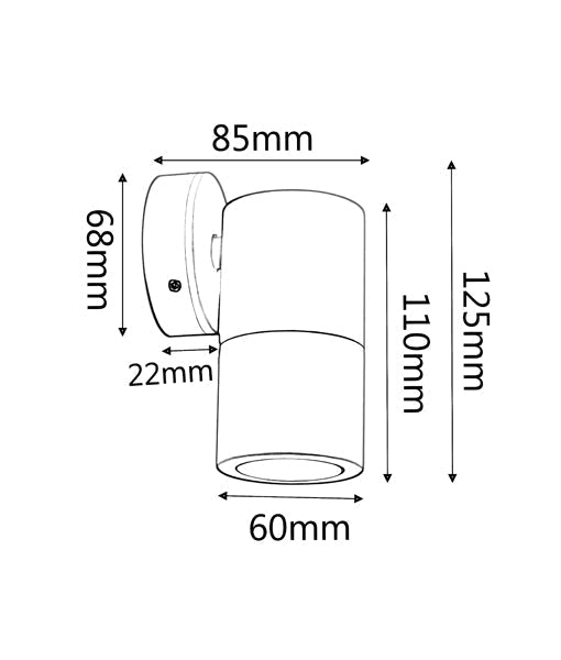 GU10 Exterior Wall Pillar Spot Lights (Copper) IP65
