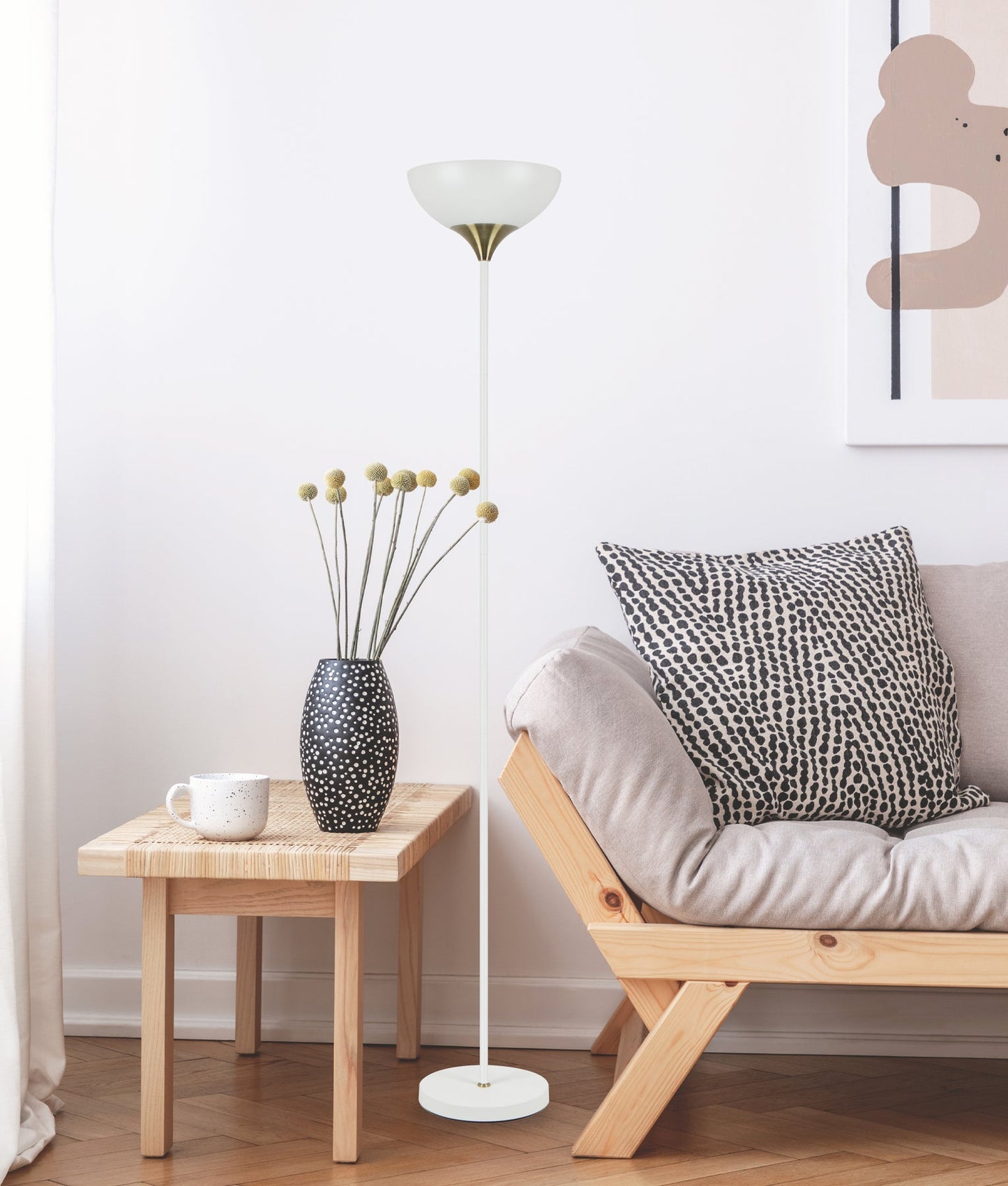 PROGETTO: Iron Matte Black / White Up Light Floor Lamps