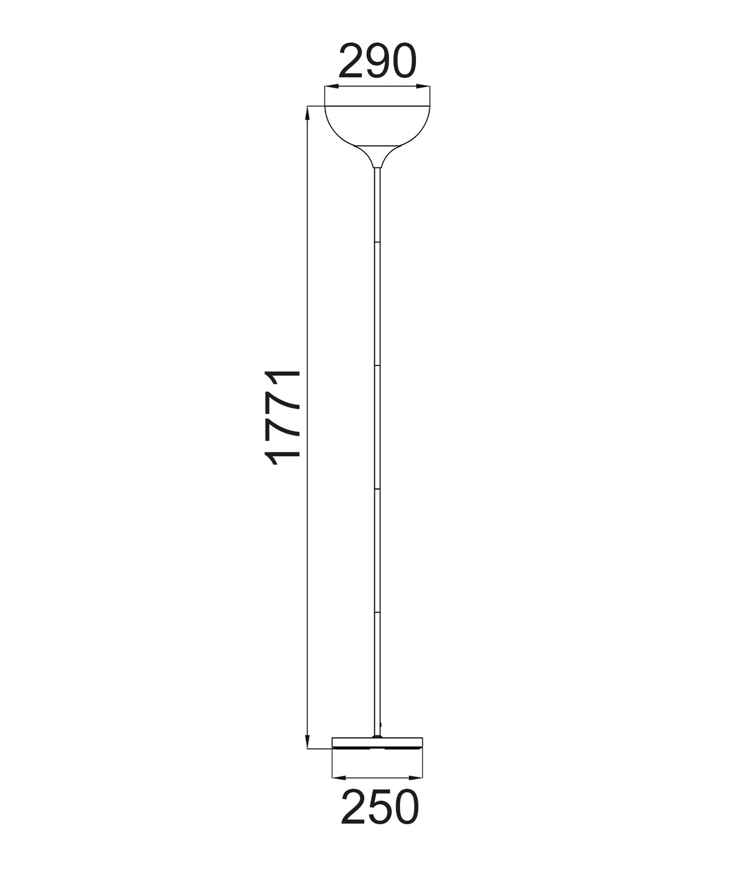 PROGETTO: Iron Matte Black / White Up Light Floor Lamps