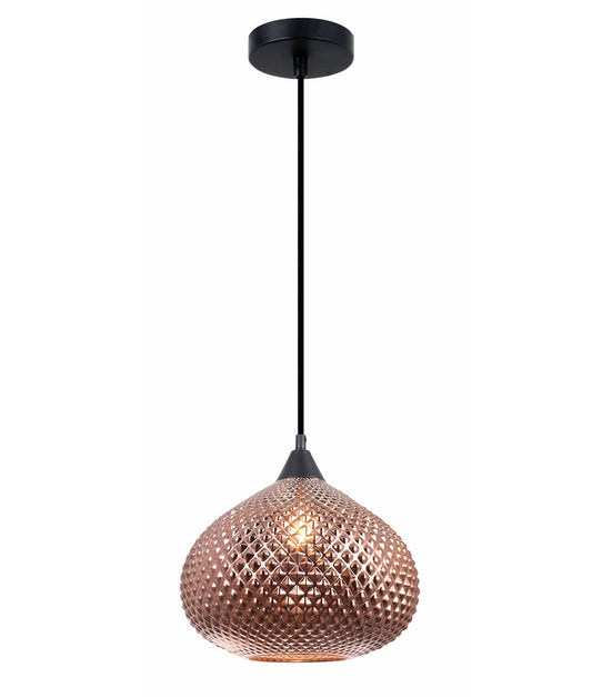 RICTUS: Bohemian Glass With Quadrilateral Segment Wine Glass Shape Pendant Lights