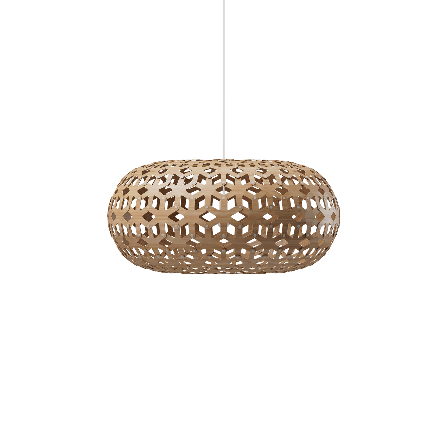 Snowflake pendant light in bamboo by David Trubridge
