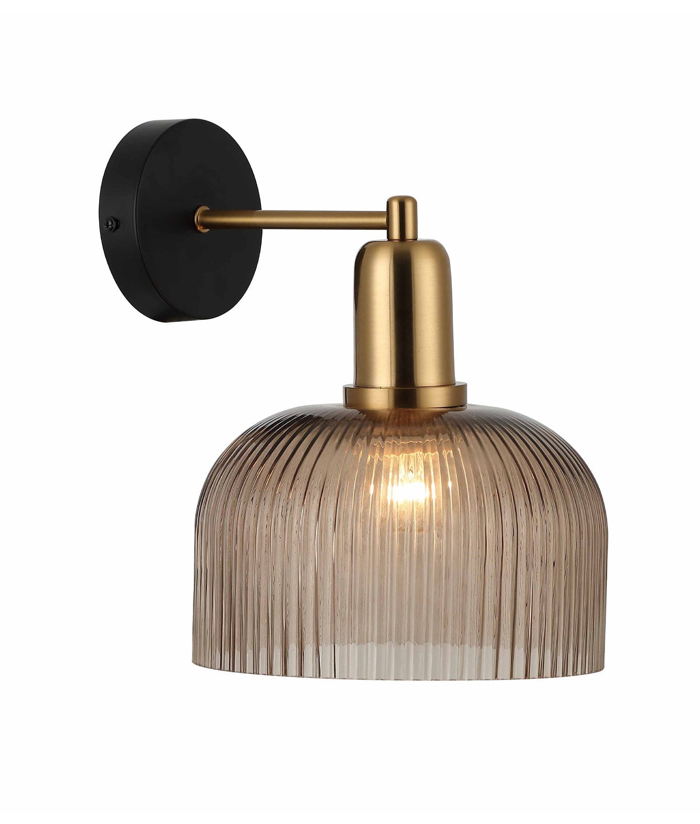 VINTAJ: Interior Dome Glass with Antique Brass Highlight Wall Lights