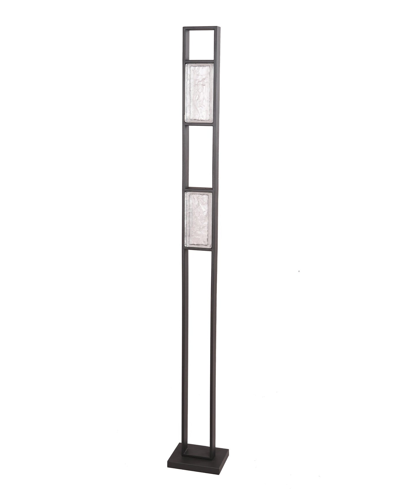 ZEIGEL: Interior LED Rectangular Textured Ice Glass Diffuser Floor Lamps
