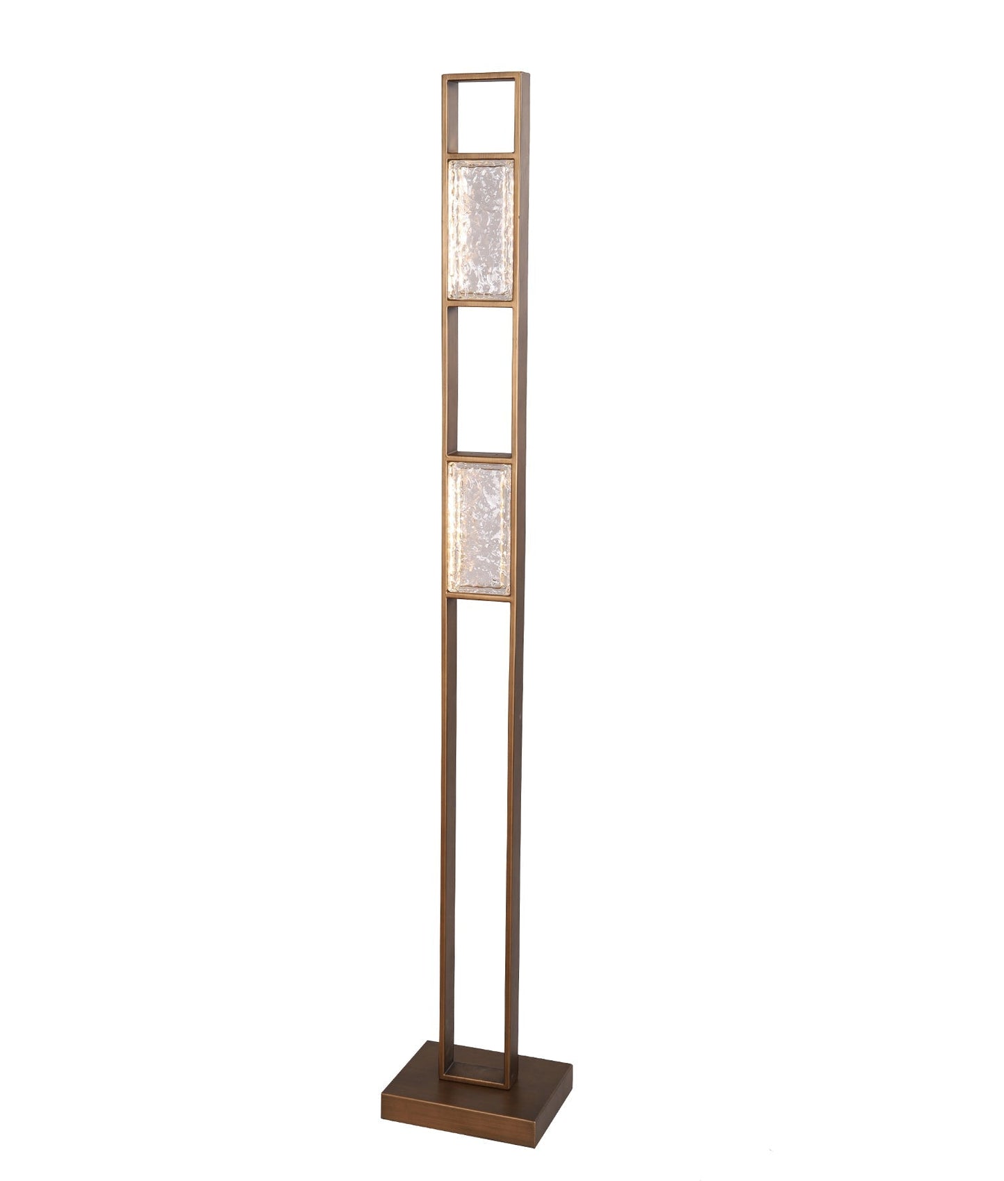 ZEIGEL: Interior LED Rectangular Textured Ice Glass Diffuser Floor Lamps